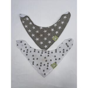 KeaBabies Organic Cotton Grayscape Baby Drool Bibs Count Of 2